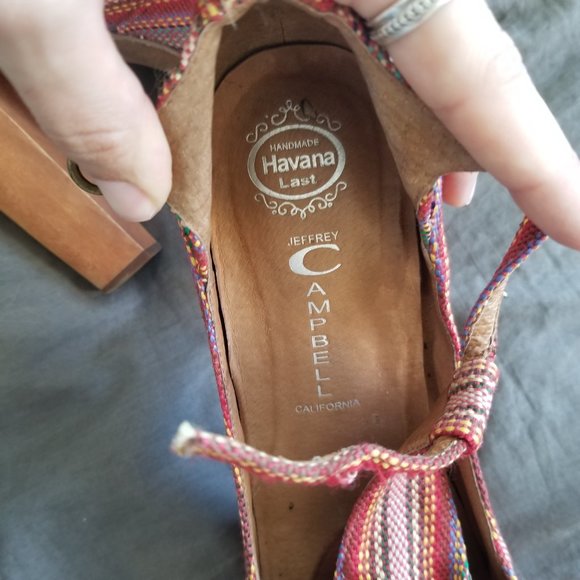 Jeffrey Cambell Foxy Multicolored Canvas Chunky Heels - Picture 2 of 7